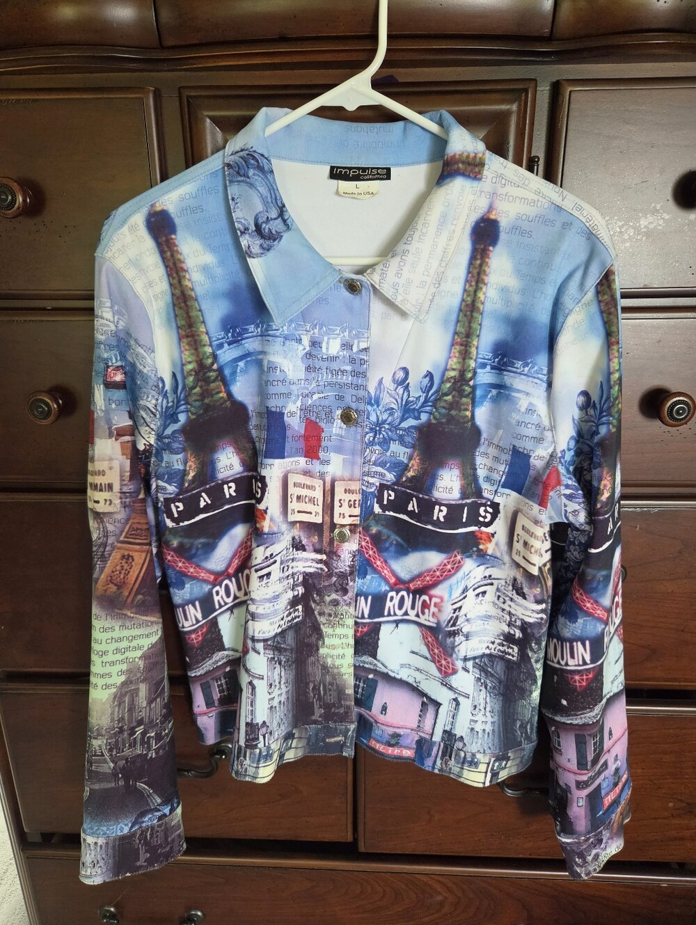 Vintage Pulse Paris Print Jacket in Multicolor
